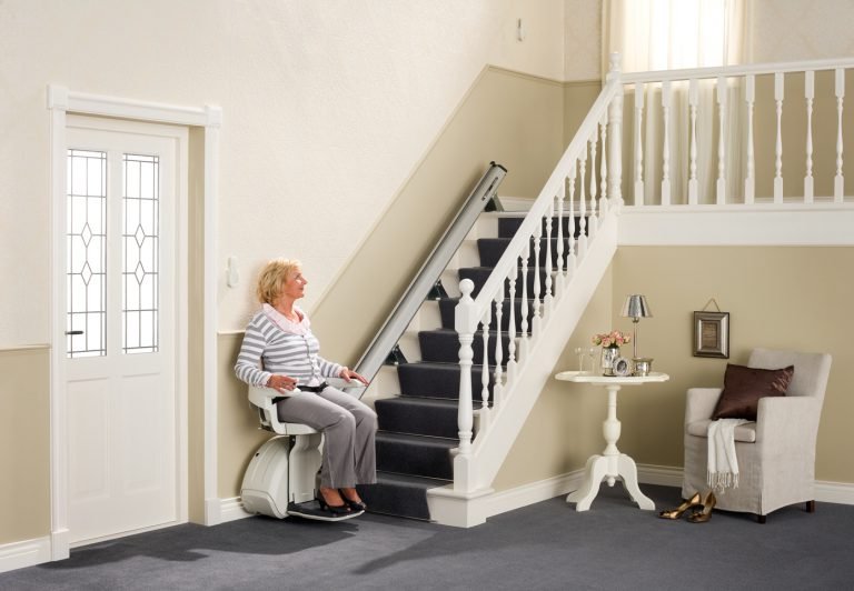 Picture of a straight stairlift in use