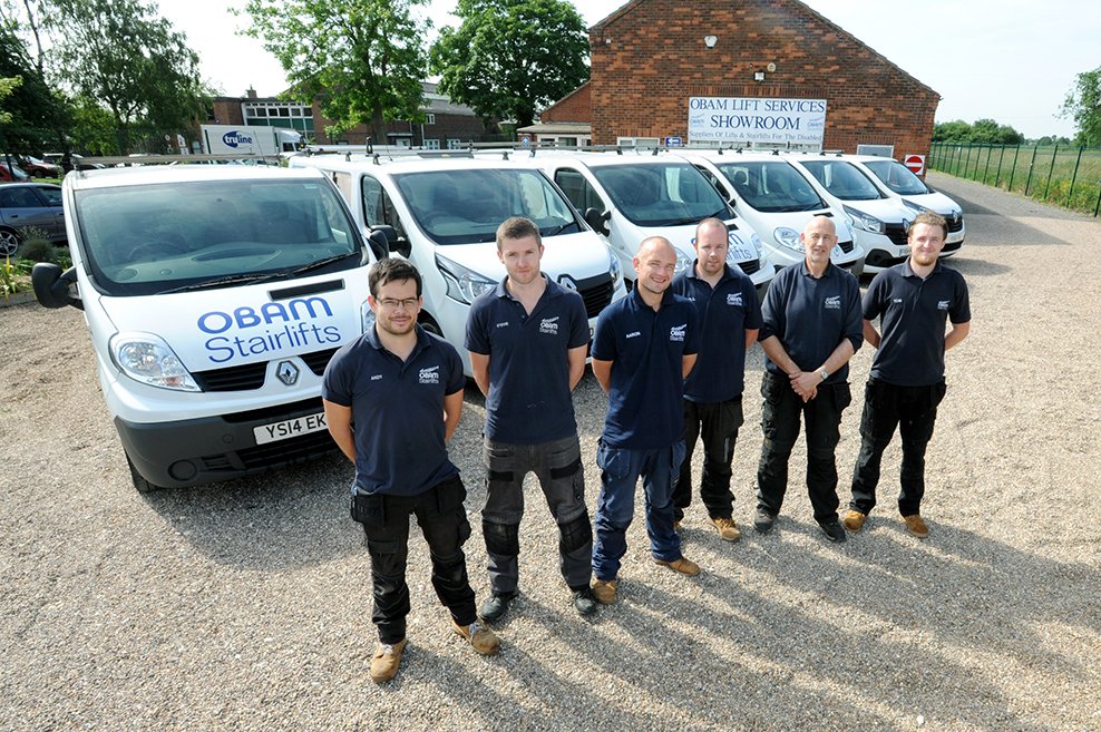 Picture of some of Obam Stairlift's engineers