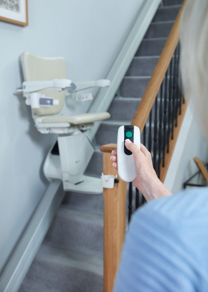 Picture showing Calling the stairlift with the remote