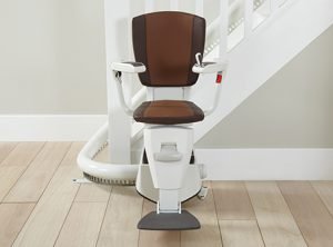 Picture showing alternative colour on Flow 2 stairlift upholstery