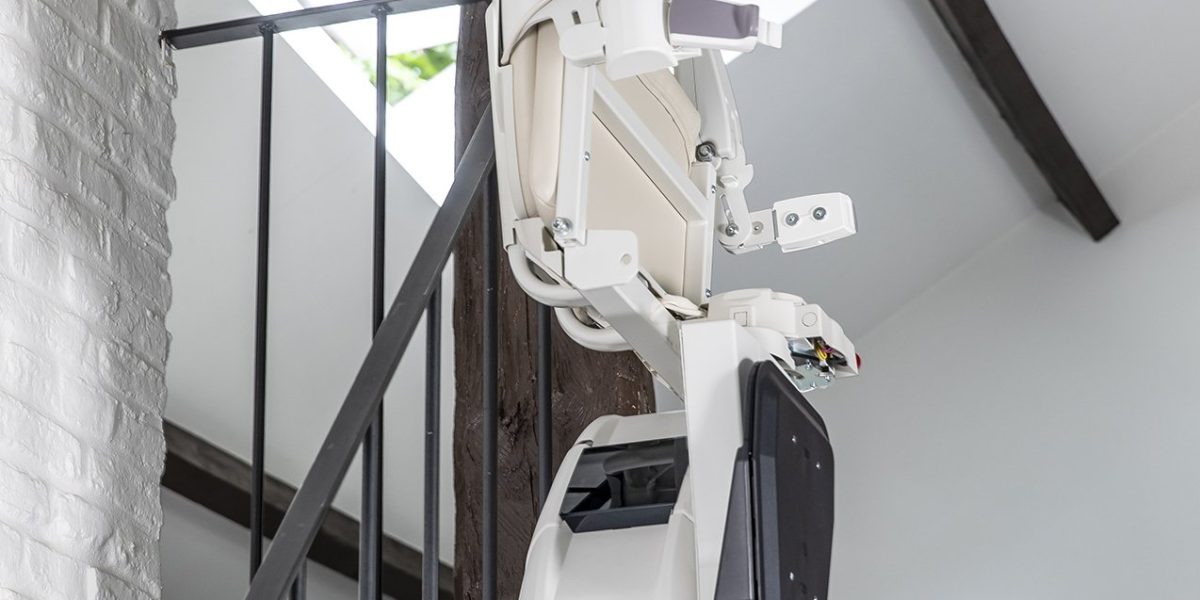 Picture of Handicare 1100 Stairlift Folded up as seen from below