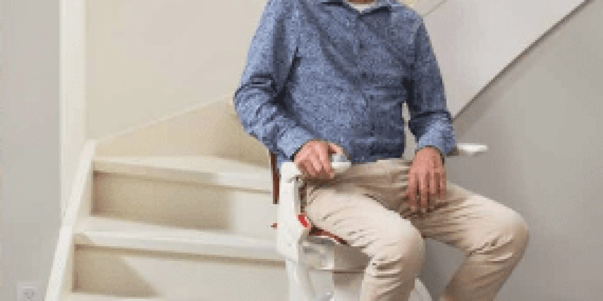 Picture of man about to use the otolift Air curved stairlift
